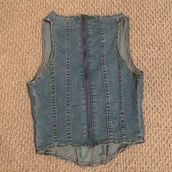 I AM GIA Denim Corset Top with Zipper Detail - Picture 2 of 5